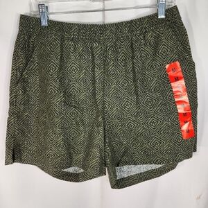 Weatherproof Vintage NWT Black & Green Geometric Print Duffle Bag Shorts Medium